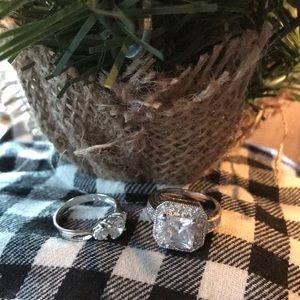 Cubic Zirconia Rings Both together size 5